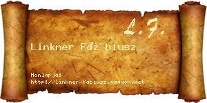 Linkner Fábiusz névjegykártya